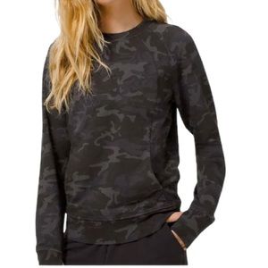Lululemon Gray Coal Camo Scuba Incognito Long Sleeve Crewneck Sweatshirt Size 8